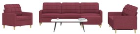 vidaXL 4 pcs conjunto de sofás com apoio de pés tecido vermelho tinto