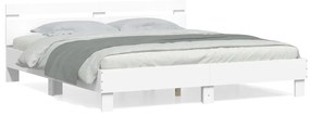 vidaXL Estrutura cama c/ cabeceira 160x200 cm derivados madeira branco