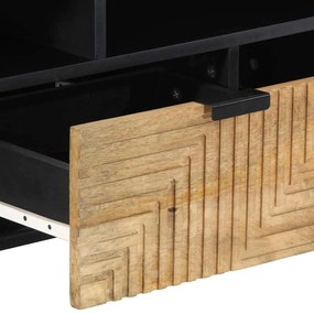 Móvel de TV 100x33x46 cm madeira de mangueira maciça castanho