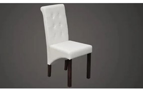 Cadeiras de jantar 2 pcs couro artificial branco
