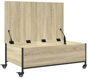 Mesa de centro com rodas derivados de madeira carvalho sonoma