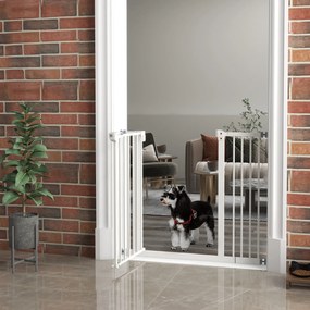 Barreira de segurança para animais Largura ajustável: 74-80/87 - 94 cm (com haste de ajuste) com fecho automático e sistema de dupla travagem, sem nec