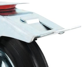 Rodas giratórias com travões duplos 4 pcs 200 mm