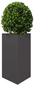 Vaso/floreira de jardim triangular 50x43x75 cm aço preto