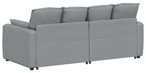 Sofá modular com almofadas cinzento-claro