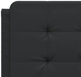 Almofadão de cabeceira 120 cm couro artificial preto