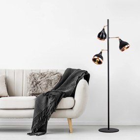 Candeeiro de Pé Yildo – Preto e Cobre – 163 cm