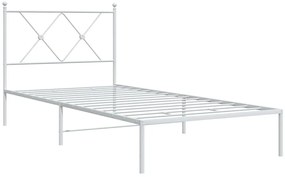 Estrutura de cama com cabeceira 90x200 cm metal branco