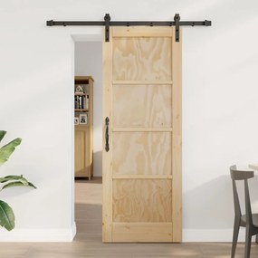 Porta Deslizante vidaXL com Conjunto de Ferragens 73.5x198.5 cm Madeir