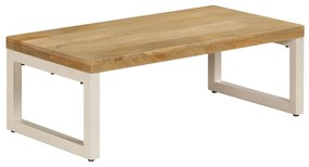 vidaXL Mesa de centro 100x50x35 cm madeira de mangueira maciça e aço