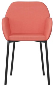 Cadeiras de jantar 2 pcs veludo rosa