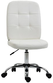 Vinsetto Cadeira Escritório Giratória Couro Sintético Branco Moderna Altura Ajustável 45x59x100 cm Carga 120 kg | Aosom Portugal