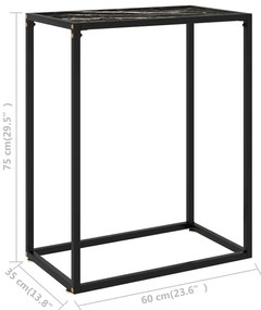 Mesa consola 60x35x75 cm vidro temperado preto