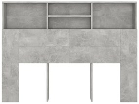 Armário de cabeceira 140x19x103,5 cm cinzento cimento