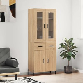 vidaXL Armário alto 69,5x34x180 cm derivados de madeira cor sonoma