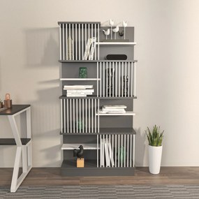 Estante Arya – Antracite e Branco – 80x160x24,6 cm