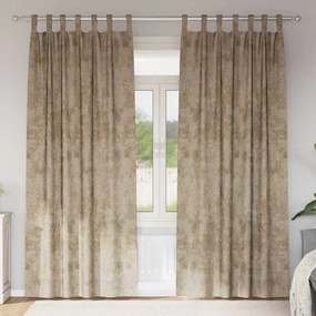vidaXL Cortinas de Veludo 2 pcs com Ilhós Champagne 225x140 cm