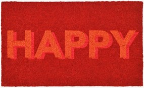 Tapete de entrada em coco Happy
