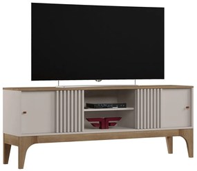 Móvel TV FLORENCIA – 160x36,5x63,7 cm – MDP Casca de Ovo e Cedro com P