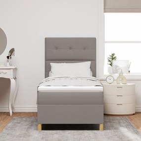 Cama Box Spring com Colchão Taupe Solteiro Tecido