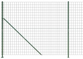 Cerca de malha de arame com flange 1,6x25 m verde