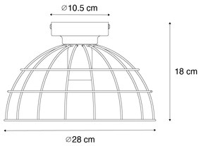 Candeeiro de teto industrial preto 28 cm - Hanze Industrial