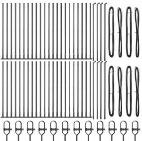 Posts de Cerca com Bases 52 pcs Ø32mm 90cm Aço Galvanizado