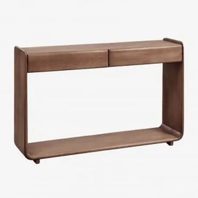 Consola Retangular 120x30 Cm Em Madeira Tinsley Castanho-acácia Escuro - Sklum