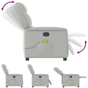 Cadeira de massagem reclinável tecido cinzento