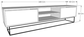 Móvel TV Escape – Travertine Black – 180x50x40 cm