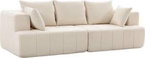 HOMCOM Sofá 3 lugares em chenille 248 cm, sofá de sala moderno, assento largo acolchoado, almofadas com molas, bege | Aosom Portugal