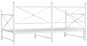 Cama de dia com gavetão sem colchão 107x203 cm aço branco