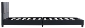 Estrutura de cama 90x200 cm couro artificial preto