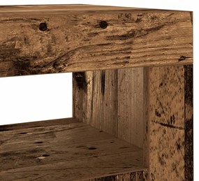 Aparador c/ luzes LED 80x35x75 cm deriv. madeira madeira velha