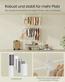 Guarda Roupa aberto até ao teto 33,5 x (84-123) x (208-310) cm com prateleira em Branco