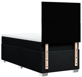 Cama com molas/colchão 90x190 cm tecido preto