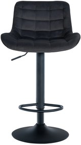 Banco de bar Tover em veludo e com estrutura preta 48 x 81-105 x 54 cm Preto