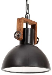 Candeeiro suspenso industrial redondo 25 W 30 cm E27 preto
