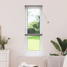 Persiana de Janela com cortinas Manual Prata 80 x 130 cm Alumínio