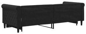 Sofá-cama com gavetão 80x200 cm veludo preto