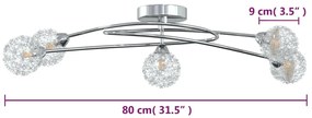 Candeeiro de teto abajures malha arame para 5 lâmpadas LED G9