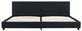 Estrutura de cama 180x200 cm couro artificial preto