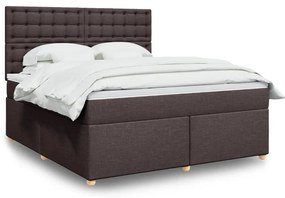 vidaXL Cama com molas/colchão 180x200 cm tecido castanho-escuro