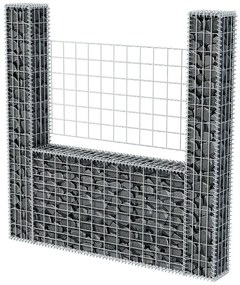 Cesto gabião em forma de U aço galvanizado 160x20x150 cm