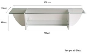 TV Stand Lily – Branco – 158 cm x 40 cm x 35 cm