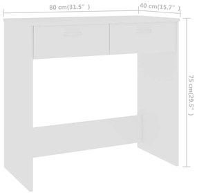 Secretária 80x40x75 cm contraplacado branco