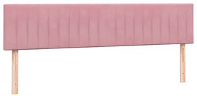 Cama com molas colchão 200x210 cm veludo rosa