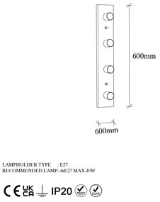 Candeeiro de Parede Mirro – Branco – 10 x 10 x 60 cm