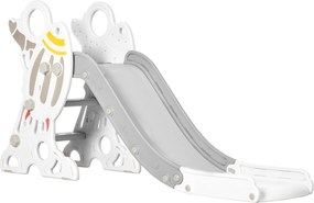AIYAPLAY Escorregador para Crianças de 18-36 Meses com 3 Degraus Antiderrapantes 157x46,5x80 cm Cinza | Aosom Portugal