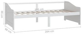 Sofá-cama de 3 lugares 90x200 cm madeira de pinho maciça branco